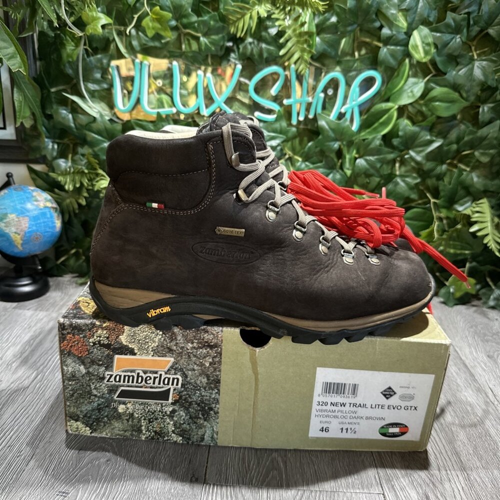 Zamberlan 320 Trail Lite EVO GTX Men's Hiking Backpacking Boots Dark Brown 11.5